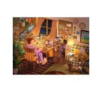 PieceRelax PieceClicks Plastic Jigsaw Puzzles for Adults 1000 Pieces Puzzle Lover Hobby Puzzle - For the love of...Puzzles - 25.2 X 18.9 Inches, Cozy Puzzle Room Artwork [U1030]