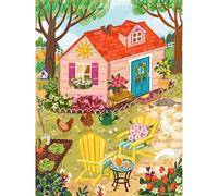 PieceRelax PieceClicks Plastic Jigsaw Puzzles for Adults 1000 Pieces Spring Puzzle Olivia Gibbs - Whimsy Garden House - 25.2 x 18.9 Inches, Floral Home Scene Jigsaw Puzzle [U1096]