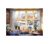 PieceRelax PieceClicks Plastic Jigsaw Puzzles for Adults 1000 Pieces Winter Landscape Puzzle Stephen Darbishire - Unexpected Snowfall - 25.2 x 18.9 Inches, Snowy Countryside Jigsaw Puzzle [U1135]