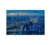 PieceRelax PieceClicks Plastic Jigsaw Puzzles for Adults 2000 Pieces Paris Cityscape Puzzle Evgeny Lushpin - Spanning the Seine - 25 x 37.6 Inches, Seine River Bridge Jigsaw Puzzle [U1205]