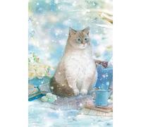 PieceRelax PieceClicks Plastic Jigsaw Puzzles for Adults 500 Pieces - Jina - A snow cat - 18.8 X 12.6 Inches, Most Satisfying Table Games, No Glue Needed [U1052]