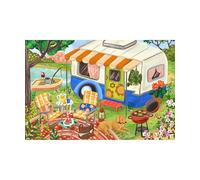 PieceRelax PieceClicks Plastic Jigsaw Puzzles for Adults 500 Pieces - Olivia Gibbs - Campervan Camping Day - 18.8 X 12.6 Inches, Most Satisfying Table Games, No Glue Needed [U1097]