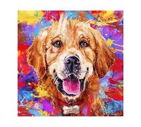PieceRelax PieceClicks Plastic Jigsaw Puzzles for Adults 750 Pieces Cute Dog Puzzle Frank Harris - Golden Retriever - 18.8 x 18.8 Inches [U1100]