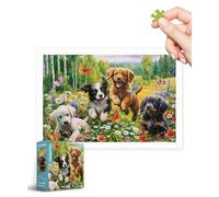 PieceRelax Plastic Jigsaw Puzzles Age 16+ for Adults 600 Pieces - Image World - Funny Puppies Most Satisfying Table Games and Gifts No Puzzle Mat Required [H3550]