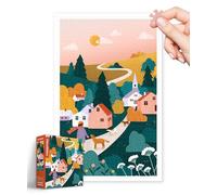 PieceRelax Plastic Jigsaw Puzzles for Adults 1000 Pieces Bea Muller - Sunset Walk in The Town Most Satisfying Table Games and Gifts No Puzzle Mat Required Extra Small Pieces [H3497]