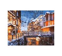 PieceRelax Plastic Jigsaw Puzzles for Adults 1000 Pieces - Ginzan Onsen Hot Spring, Japan - 25.2 X 18.9 Inches, Most Satisfying Table Games, No Glue Needed [U1140]