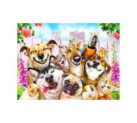PieceRelax Plastic Jigsaw Puzzles for Adults 1000 Pieces - Howard Robinson - Pet Selfie - 25.2 X 18.9 Inches, Most Satisfying Table Games, No Glue Needed [U1088]