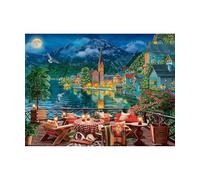 PieceRelax Plastic Jigsaw Puzzles for Adults 1000 Pieces - Image World - Evening by the Lake in Hallstatt - 25.2 X 18.9 Inches, Most Satisfying Table Games, No Glue Needed [U1150]
