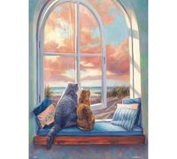 PieceRelax Plastic Jigsaw Puzzles for Adults 1000 Pieces - Lucie Bilodeau - Enjoying the View - 25.2 X 18.9 Inches, Most Satisfying Table Games, No Glue Needed [U1055]