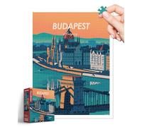 PieceRelax Plastic Jigsaw Puzzles for Adults 1200 Pieces Studio Inception - World Travel - Budapest Most Satisfying Table Games and Gifts No Puzzle Mat Required [H3474]