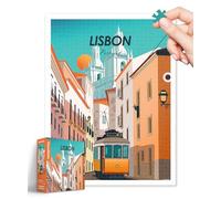 PieceRelax Plastic Jigsaw Puzzles for Adults 1200 Pieces Studio Inception - World Travel - Lisbon Most Satisfying Table Games and Gifts No Puzzle Mat Required Extra Small Pieces [H3504]