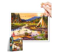 PieceRelax Plastic Jigsaw Puzzles for Adults 1200 Pieces - The Macneil Studio - Golden Haven Camp Most Satisfying Table Games and Gifts No Puzzle Mat Required [H3665]