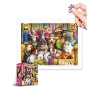 PieceRelax Plastic Jigsaw Puzzles for Adults 300 Pieces - Image World - Cute Pet Portrait Most Satisfying Table Games and Gifts No Puzzle Mat Required [H3566]