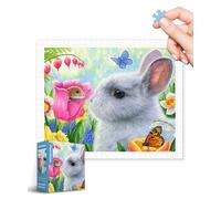 PieceRelax Plastic Jigsaw Puzzles for Adults 500 Pieces Bridget Voth - Little Friend in The Tulips Most Satisfying Table Games and Gifts No Puzzle Mat Required [H3444]