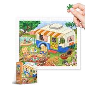 PieceRelax Plastic Jigsaw Puzzles for Adults 500 Pieces - Olivia Gibbs - Campervan Camping Day Most Satisfying Table Games and Gifts No Puzzle Mat Required Extra Small Pieces [H3640]