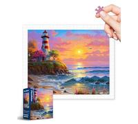 PieceRelax Plastic Jigsaw Puzzles for Adults 500 Pieces - Stewart - Lighthouse On Tropical Island Most Satisfying Table Games and Gifts No Puzzle Mat Required Extra Small Pieces [H3521]