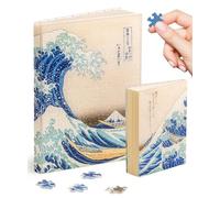 PieceRelax Puzzle Journal for Adults - Katsushika Hokusai - The Great Wave Unique A5 Book Cover Puzzles Gift & Home Décor with Plastic Jigsaw Puzzle Artwork for Notebook [YA1066]