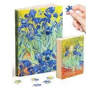 PieceRelax Puzzle Journal for Adults - Van Gogh - Irises Unique A5 Book Cover Puzzles Gift & Home Décor with Plastic Jigsaw Puzzle Artwork for Notebook [YA1065]