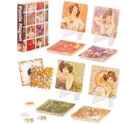 PieceRelax Puzzle Magnet Combo for Adults - Alphonse Mucha - The Precious Stones Unique Gift & Home Décor with Plastic Jigsaw Puzzle [D1599]