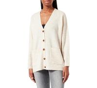 Pieces A/S Women's Pcjuliana LS Loose Knit Cardigan Noos Bc Sweater, Grey (Whitecap Gray), XL