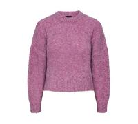 Pieces A/S Women's Pcnatherine LS O-Neck Knit Bc Sweater, Radiant Orchid/Pattern: Melange, S