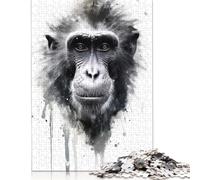 尺寸 Pieces Baboon Beauty Watercolor Jigsaw Puzzles Wooden Puzzle Adult Jigsaw Puzzle Educational Game for Adult Teenagers 1000pcs (75x50cm)