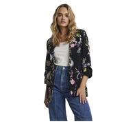 PIECES Womens Pcbosella 3/4 Printed Noos Bc Blazer, Black, M UK