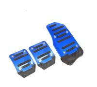 Pieces Car Brake Foot Automobile non-slip foot pedal Aluminum Manual automatic Throttle brake pedal Cover Set Car Pedal(Manual Blue)