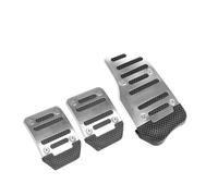 Pieces Car Brake Foot Automobile non-slip foot pedal Aluminum Manual automatic Throttle brake pedal Cover Set Car Pedal(Manual Silver)