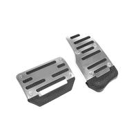 Pieces Car Brake Foot Automobile non-slip foot pedal Aluminum Manual automatic Throttle brake pedal Cover Set Car Pedal(Automatic Silver)