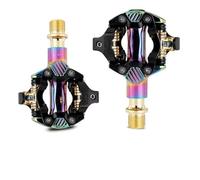 Pieces Car Brake Foot For SPD System MTB Road Bike Pedals Anti-slip Bearing Cycling Accessories Car Pedal(Double Color Alloy)