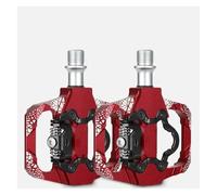 Pieces Car Brake Foot For SPD System MTB Road Bike Pedals Anti-slip Bearing Cycling Accessories Car Pedal(086 Red)