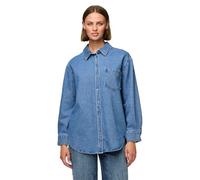 PIECES Women's Pcmaisie LS Shirt Noos Bc Long Sleeve Blouse, Medium Blue (Medium Blue Denim), XL