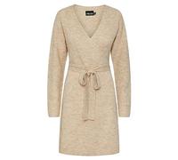 PIECES Women's Pcellen LS Wrap Knit Dress Noos Bc, White Pepper, M