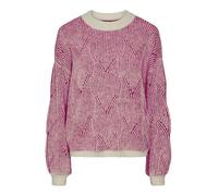PIECES Female Knitted top PCJENNA, Whitecap Grey/Detail:Festival Fuchsia, XS