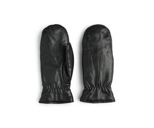 Pieces Female Leather Mittens, black, S