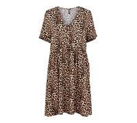 PIECES Women's Pcnya Ss Dress Bf, Black/AOP:Leo, XS