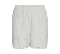 PIECES Women's Pcalmina Mw Embroidery Shorts Bc, Birch, XL