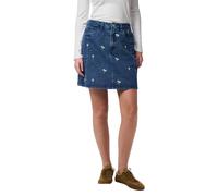 Pieces Flora Denim Emb High Waist Short Skirt Blue L Woman