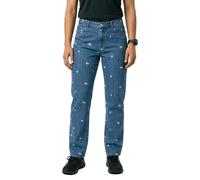Pieces Flora Straight Emb High Waist Jeans Blue 27 / 32 Woman