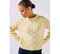 PIECES Jia Long Sleeve Knit Jumper, Cream, Size S, Women Cream