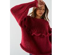 PIECES Long Sleeve Round Neck Knitted Jumper- Red, Red, Size Xl, Women Red