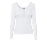 Pieces Women's Pckitte Ls Top Noos B C Long Sleeve, White (Bright White Bright White), Large
