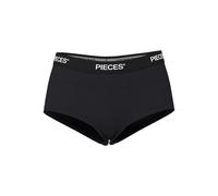 Pieces NOS Women's Pclogo Lady Boxers/solid Noos Hipster Not Applicable, Black (Black Black), 8 (Manufacturer Size: X-Small)