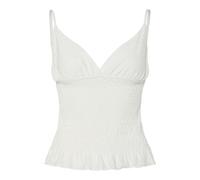 PIECES Pcabby Strap Smock Top JRS BC, Cloud Dancer, M