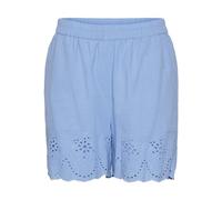 PIECES Women's Pcalmina Mw Embroidery Shorts Bc, Hydrangea, M