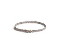PIECES Pcavery Women's Leather Braided Slim Belt Noos Belt, Taupe Gray, numeric_95