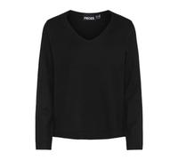 PIECES Women's Pcbree Ls V-Neck Knit Noos Bc, Black, S