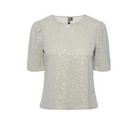 PIECES PCFERN Female Top with Short Sleeves, Silver, M