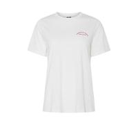 PIECES Pcfib Ss Women's Printed T-Shirt JRS BC, Bright White, L